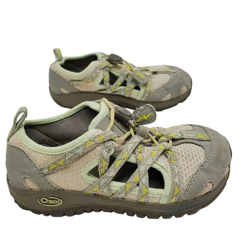 Chaco‎ Shoes Outcross Kids Youth Size 11 J180236 Water Outdoor Taupe Green